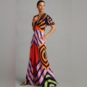 Used Deep V Wide Leg Jumpsuit Farm Rio Size Large